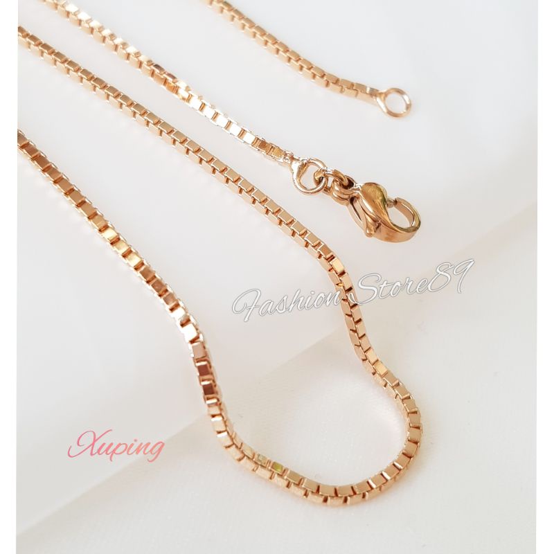 Xuping Kalung import Bestquality Silver RoseGold Antikarat Kalung Lapis emas 18k bestseller