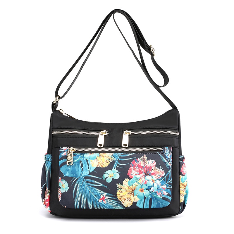TAS SELEMPANG WANITA IMPORT CHIBAO PREMIUM SLING BAG BRANDED KOREA MOTIF BUNGA HITAM LEONITA TA614B5 SHOULDER REMAJA KEKINIAN CEWEK MURAH BATAM