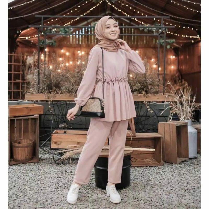 SET ZAHRA / Casual set wanita / Outfit wanita / jumpsuit kekinian
