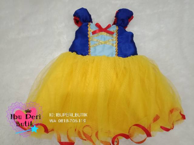 REALPIC VIDEO Dress Princess Snow White Kostum Ulang Tahun