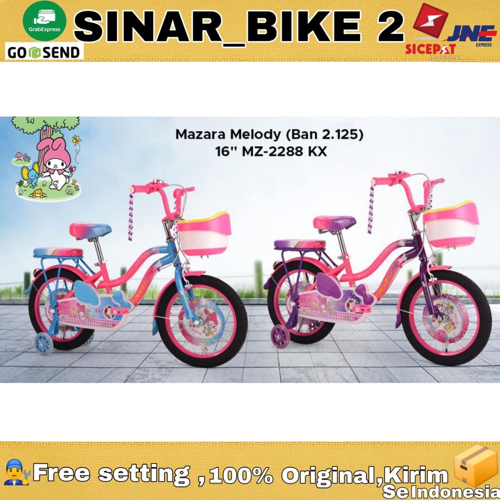 Sepeda Anak Perempuan 12 16 18 Inch Mazara Melody MZ-2288 KX