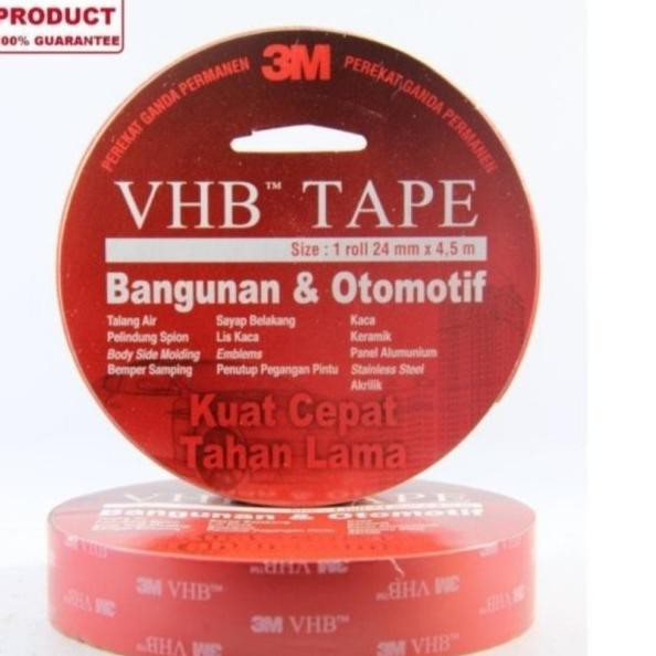 

℮ Double tape 3M VHB 24mm x 4,5 meter - Lem 3M - Double tape Otomotif ♣