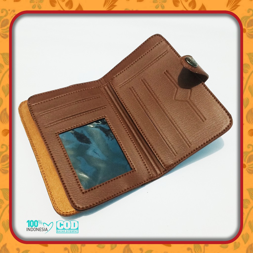 dompet pria 3/4 murah dompet kancing lipat lokal - COD - Terbaru - Bayar ditempat - 100% asli indone