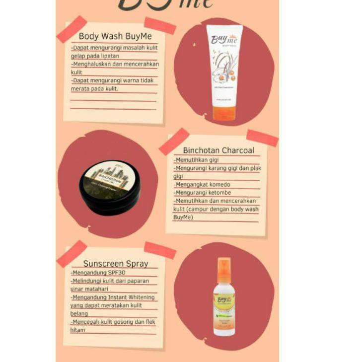 ➾ PAKET LENGKAP BUYME BEAUTY SERIES MURAH | BUYME BODYWASH | BINCHOTAN CHARCOAL | BUYME SUNSCREEN ♟