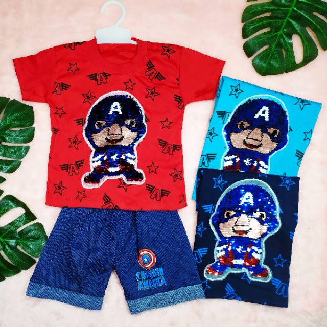 Pakaian Anak Laki-laki Size 3-12bulan Gambar Superhero / Baju Usap Ganti Warna / Baju Anak Cowok