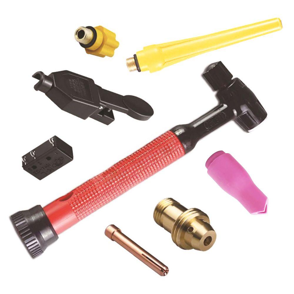 Solighter 10pcs Nozzle Keramik Tukang Las Majelis Argon Arc TIG Welding Aksesori90° Sudut Luar Dalam