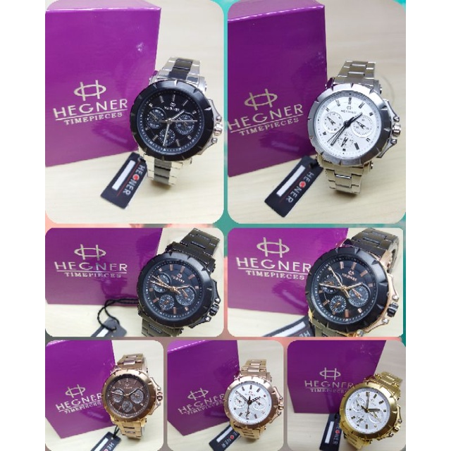 Jam Tangan Wanita Hegner H1676L5 H-1676-L5 Tali Besi / Stainless steel