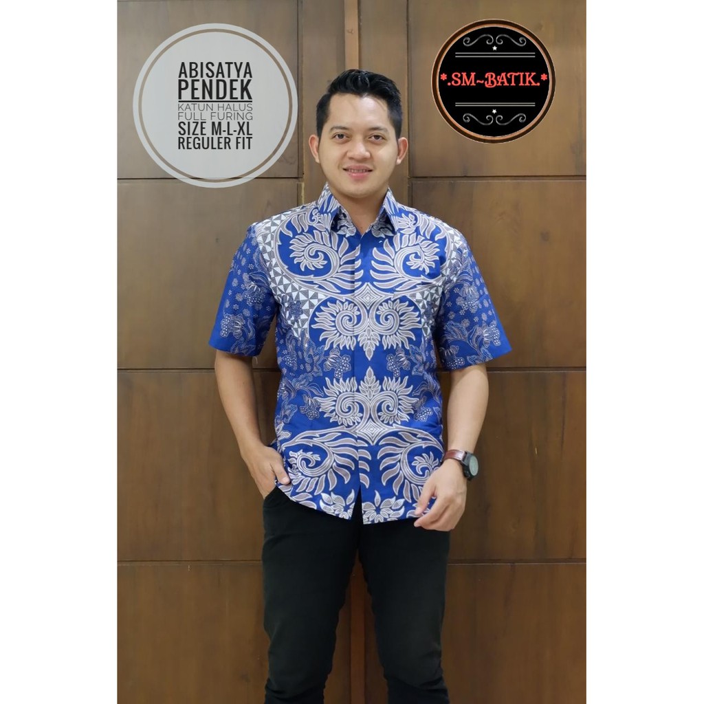 Abisatya Kemeja Batik Pria Lengan Pendek by SM-Batik