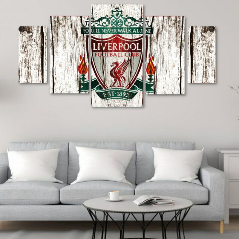 hiasan dinding walldecor poster kayu logo club bola Liverpool / The Reds 40x 70 cm