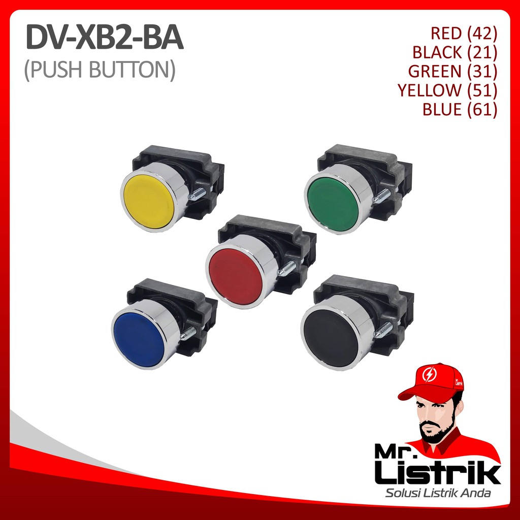 

PUSH BUTTON PLASTIK 22MM / XB2-BA