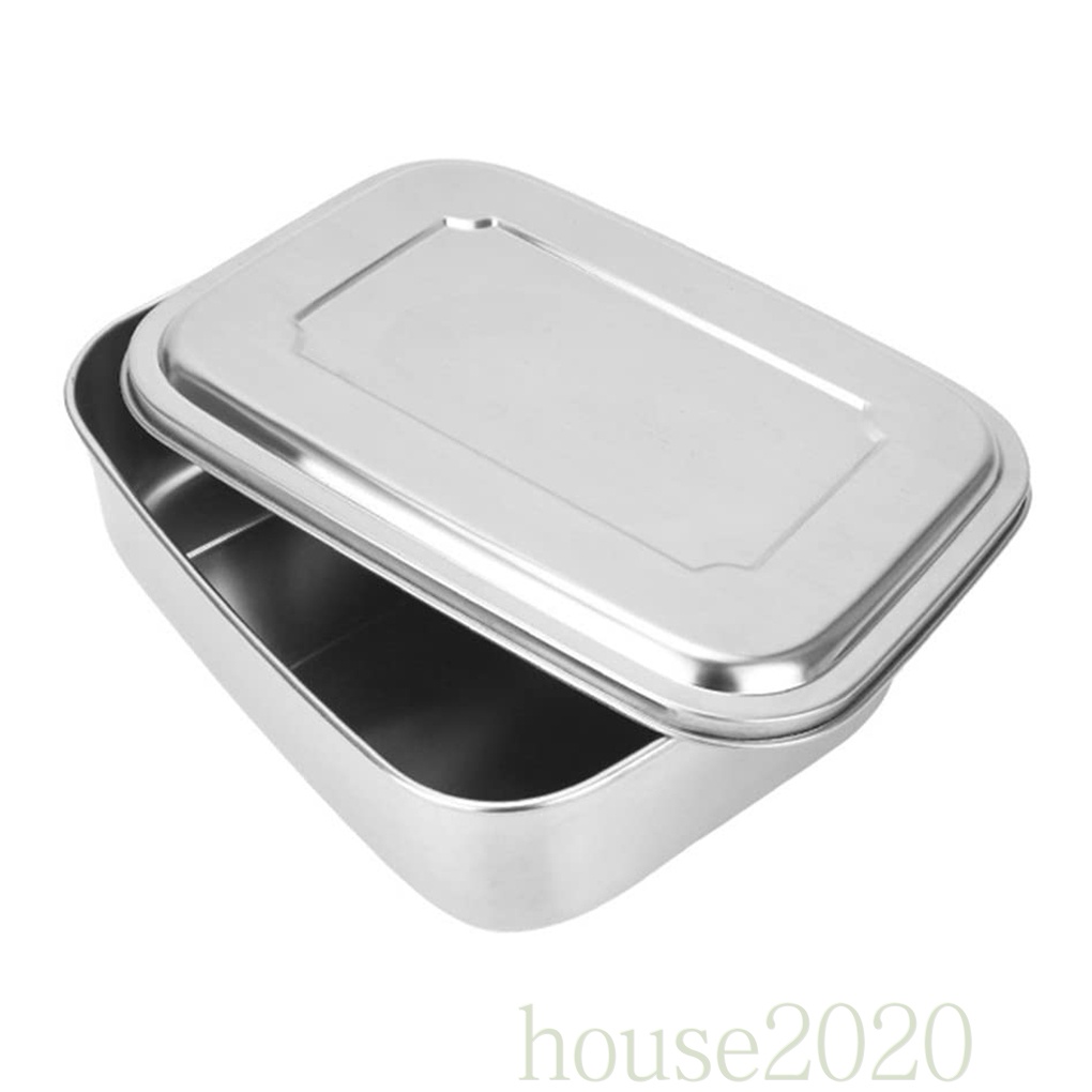 [house2020]Multi-layers Bento Lunch Box Student Stainless Steel Square Food Storage Container for Student