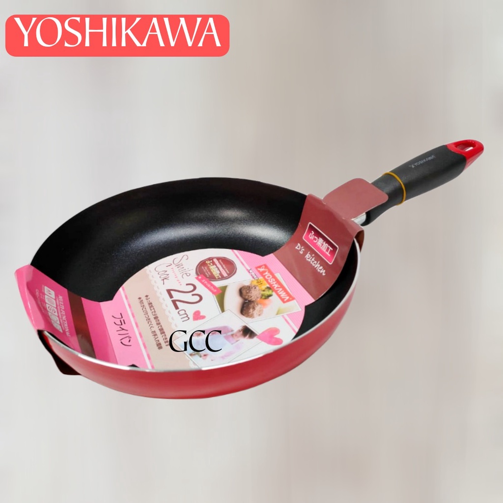 Pengorengan Anti Lengket Murah Dan Bagus Yoshikawa Fry Pan Non Stick Merah