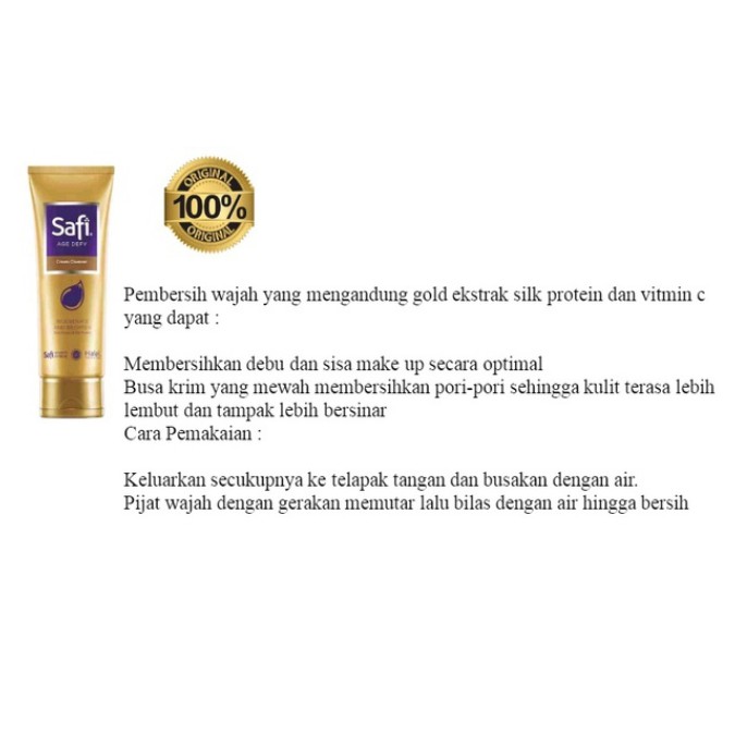 ⭐BAGUS⭐ SAFI AGE DEFY CREAM CLEANSER 50 / 100GR PEMBERSIH WAJAH SAFI