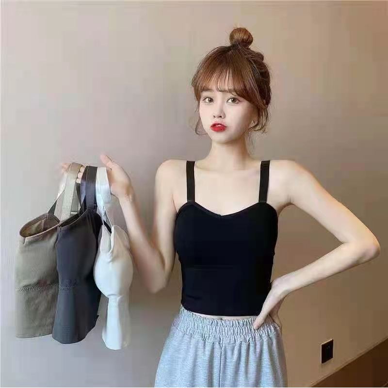 Honesty -183 Basic Tanktop Wanita Bahan Import Bra Tanktop kemben Bralattle cup