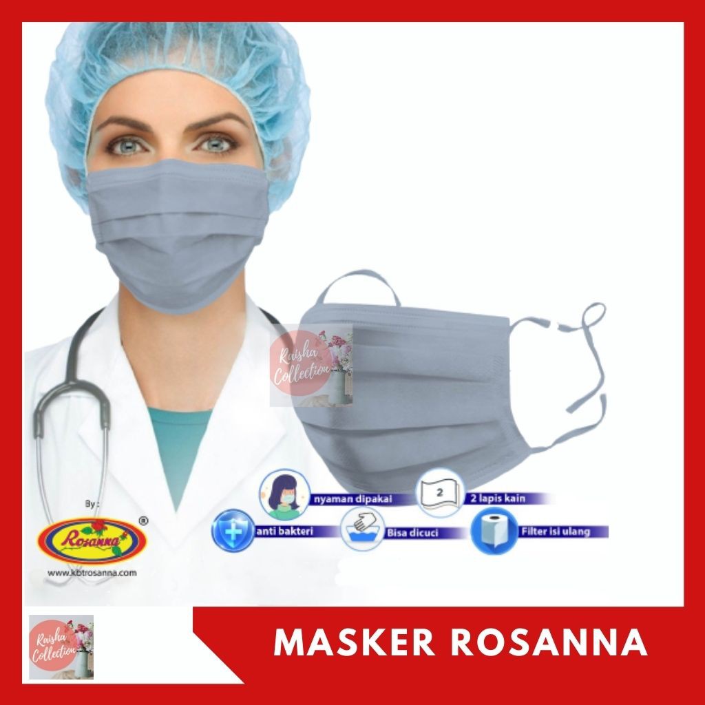 RC MASKER KAIN NON MEDIS ROSANNA 2 PLY BISA DIISI TISSUE