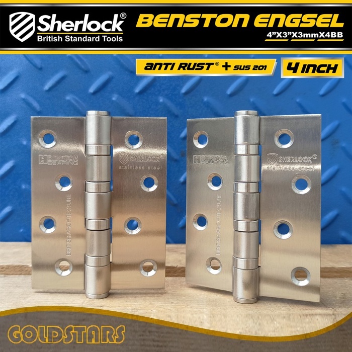 Engsel Stainless Steel 201 Ball Bearing Sherlock Engsel Pintu 4 inch