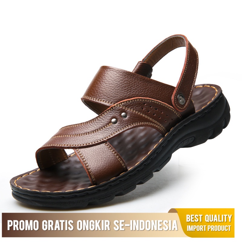 Sandal Pria Casual Sandal 2022 Pantai Laki-laki Biasa Kulit Modus Bernafas Tebal Sepatu