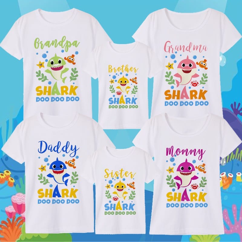 MYSTIQUE.ID-BAJU KAOS FAMILY BA*BY SHA*RK  DOOO T-SHIRT LUCU DAN AESTHETIC