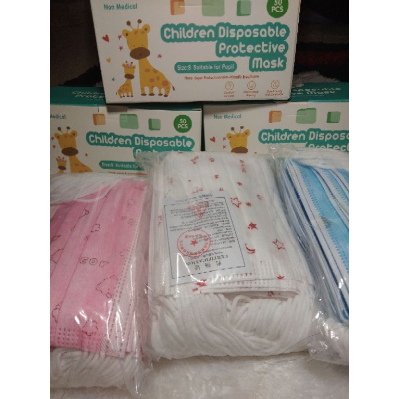 MASKER ANAK READY STOCK 3PLY ISI 50PCS