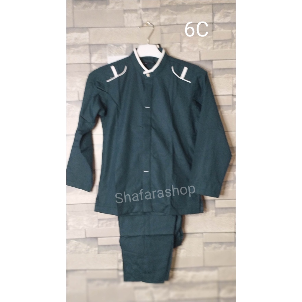 Baju Koko Anak AL-LUTHFI Lengan Panjang Stelan Warna Motif