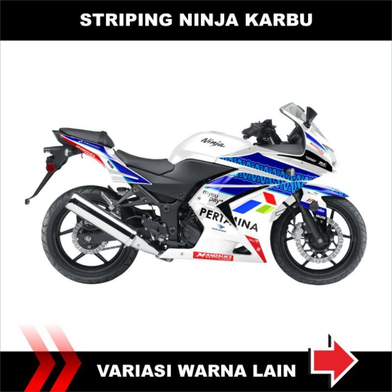 Decal Striping Ninja 250 Karbu Semi Full Stiker Variasi Motif Mandalika