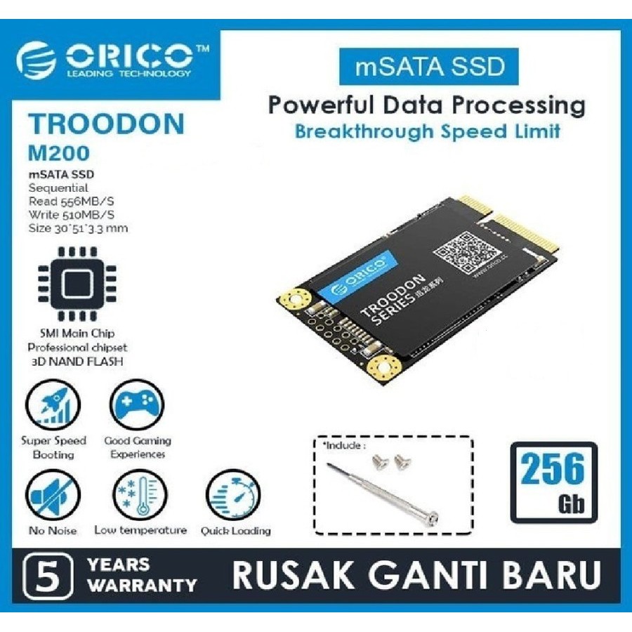 SSD mSATA ORICO 256gb M200-256gb - Solid State Drive m-sata orico