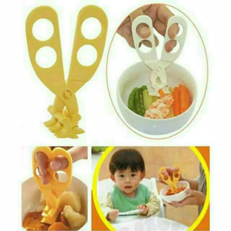 Baby Food Cutter Gunting Penghalus Makanan Bayi dgn box Travel MPASI baby food scissors travelling