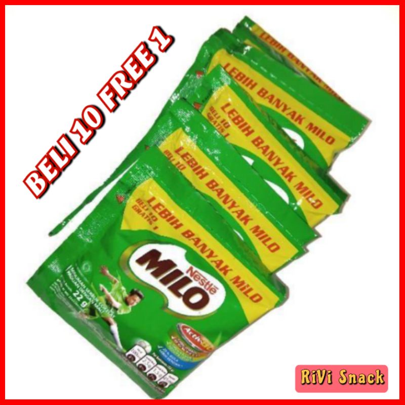 [PROMO] MILO ACTIVE GO 22GR susu coklat NESTLE MILO Beli 10 FREE 1