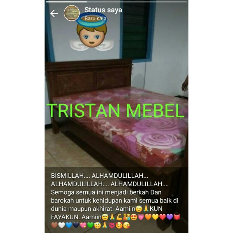 Dipan dan kasur busa size 160cmx200cm