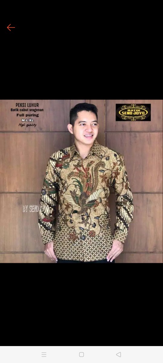 Peksi Luhur Kemeja Batik Pria Lapis Furing Katun Primisima Batik Cabut Batik Solo Batik Pria Modern