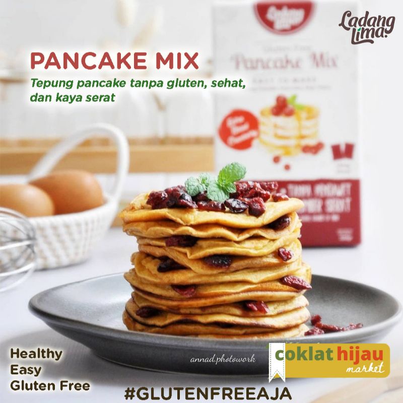 

CoklatHijau-Ladang Lima Pancake Mix with extra dried cranberries