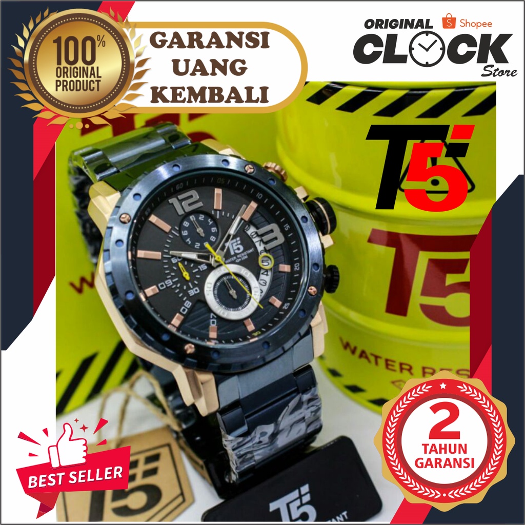 JAM TANGAN PRIA WANITA | RANTAI | KULIT | KARET | MURAH | PRIA T5 H 3760G ORIGINAL ANALOG
