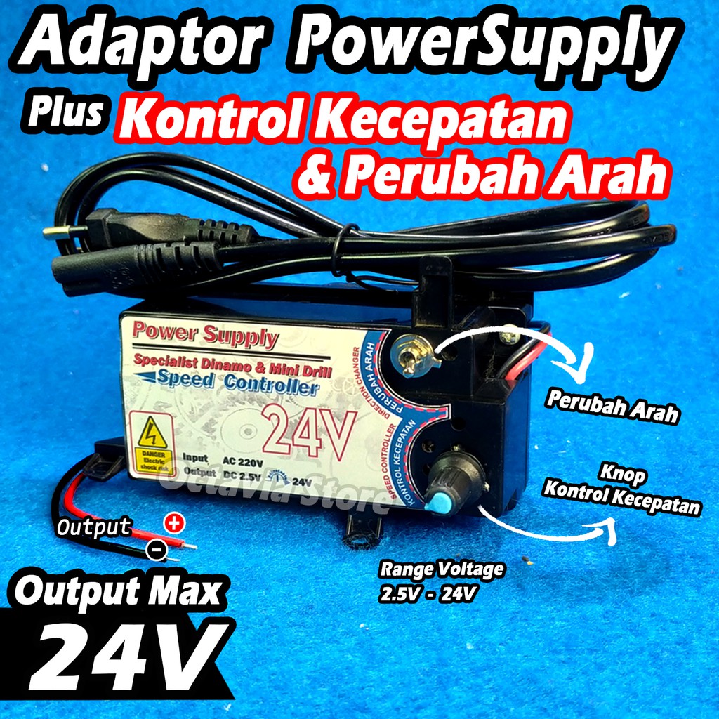 ADAPTOR 24V plus kontrol kecepatan dan perubah arah