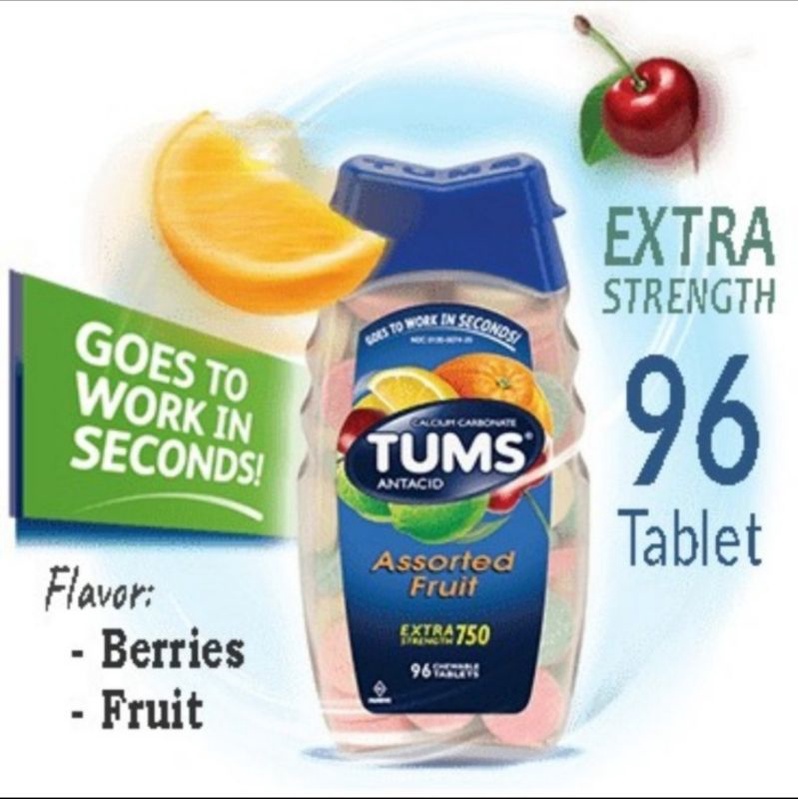 Tums Extra Strength Asorted Fruit Obat Maag Asam lambung
