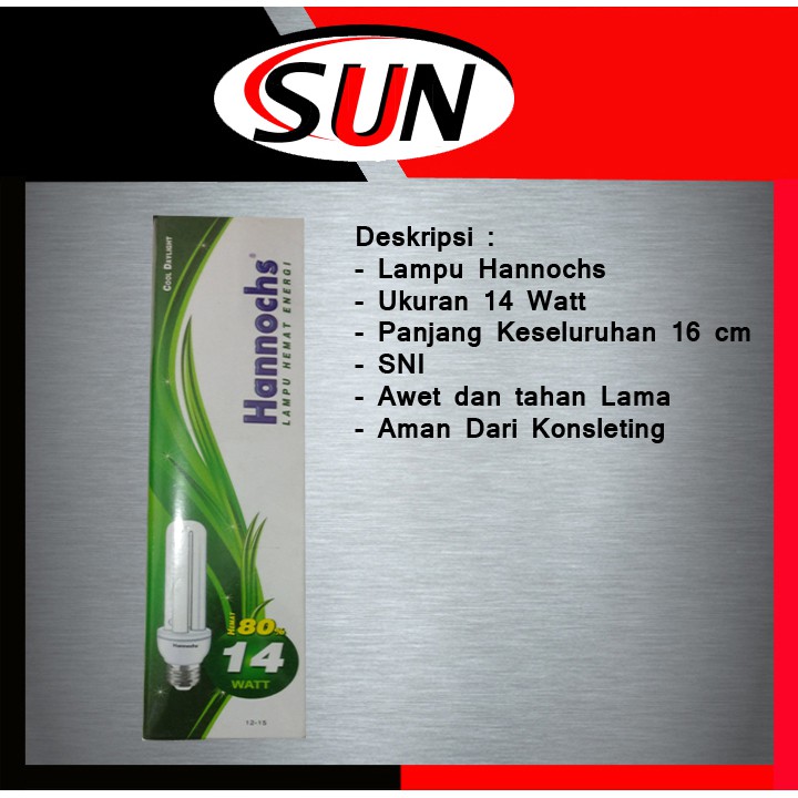 Lampu Hannochs 14 Watt Putih Original Asli Free Bubble Wrap