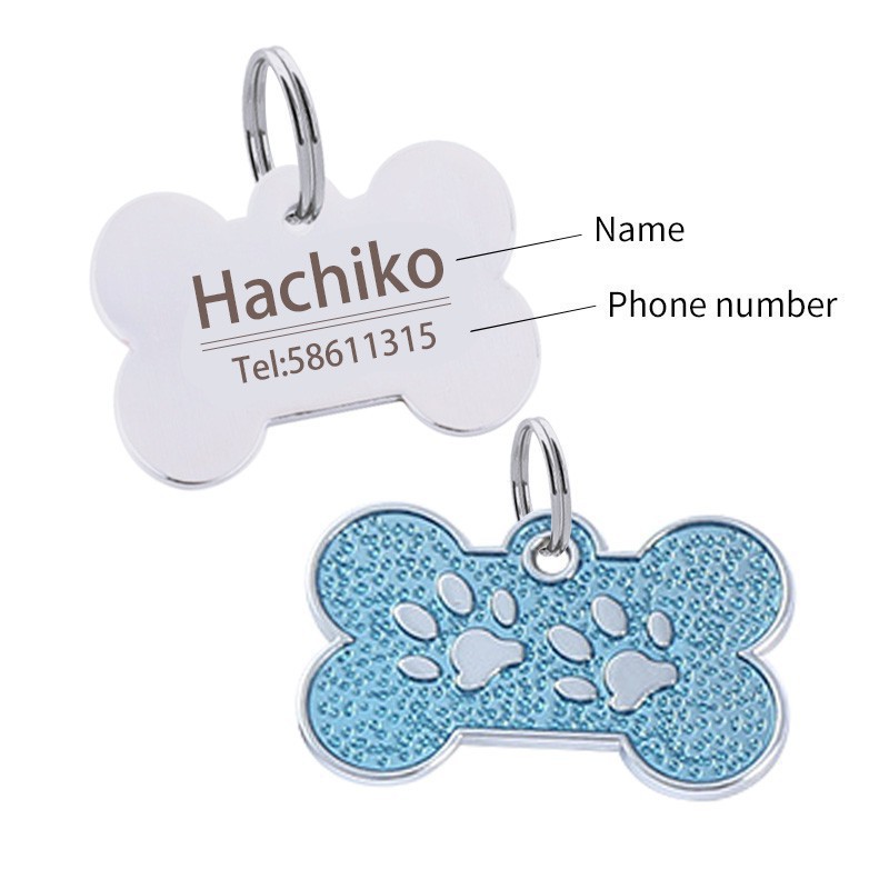 （Ukiran Gratis）name tag anjing/kalung kucing custom/tag nama kucing/bandul nama kucing