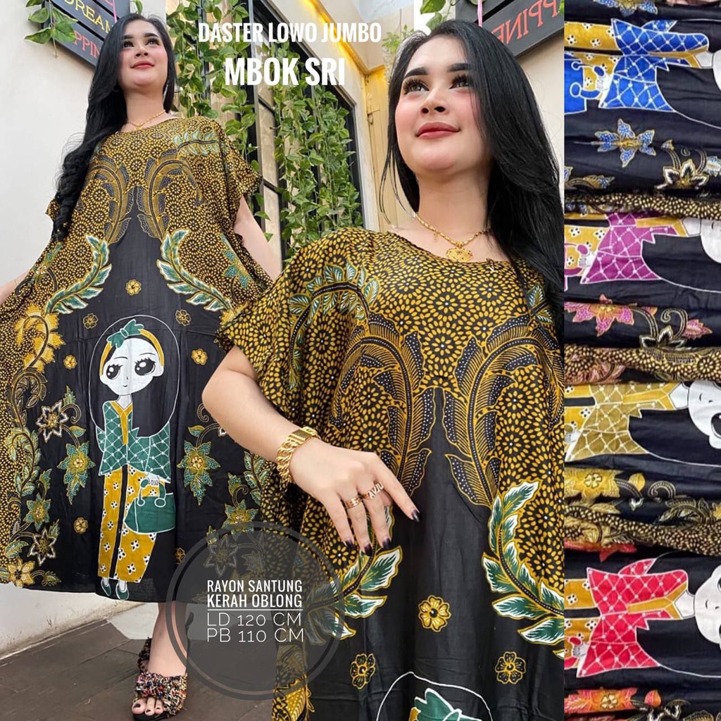 Daster Jumbo Lowo Kelawar Bahan Rayon Wanita Dewasa