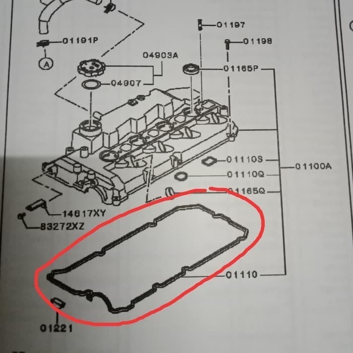 Paking Tutup Klep / Gasket Rocker Pajero / Triton 2.5cc (ASLI)