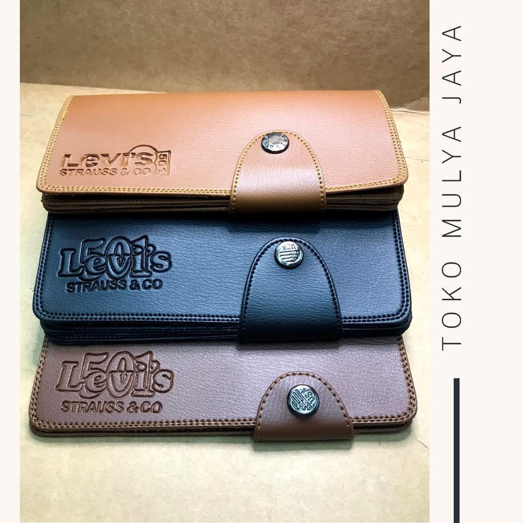 Dompet Pria Dallas Panjang Pakai Kancing Kulit Kalep Bagus dan Murah
