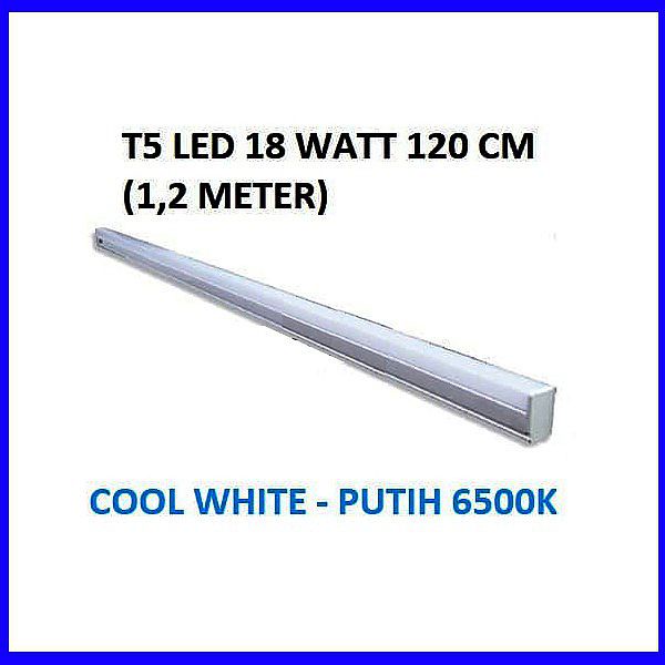 Pcdshop Lampu TL Neon LED 18 watt T5 Lampu Neon Putih 18 W 120 cm Tube Warna Menarik