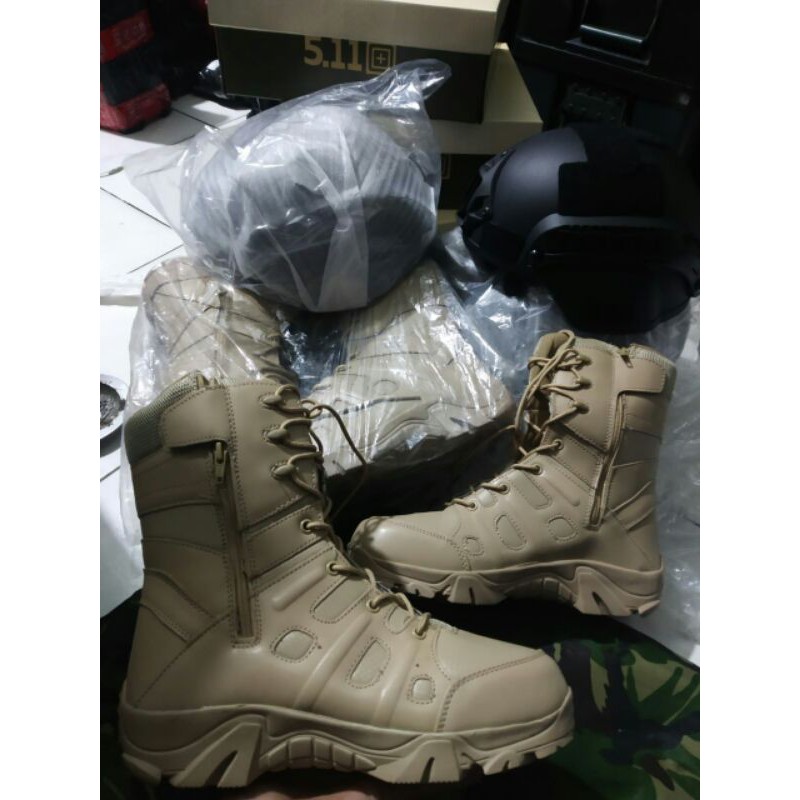 Sepatu PDL/PNS Kemhan RI Gurun Tactical 511 9 Inch Terbaru