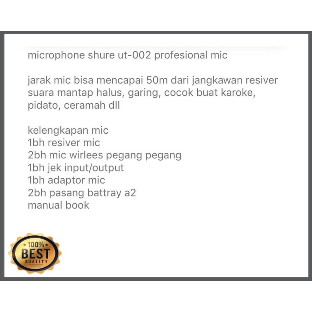 Mishad Shop -  Mic wireless ut 002 GU-5117-2119