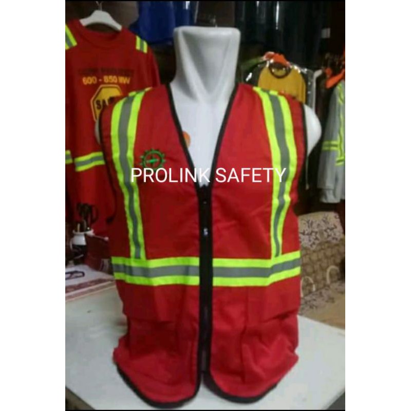 ROMPI SAFETY MERAH HSE SCOTLIGHT HIJAU 5CM FREE LOGO K3 BENDERA