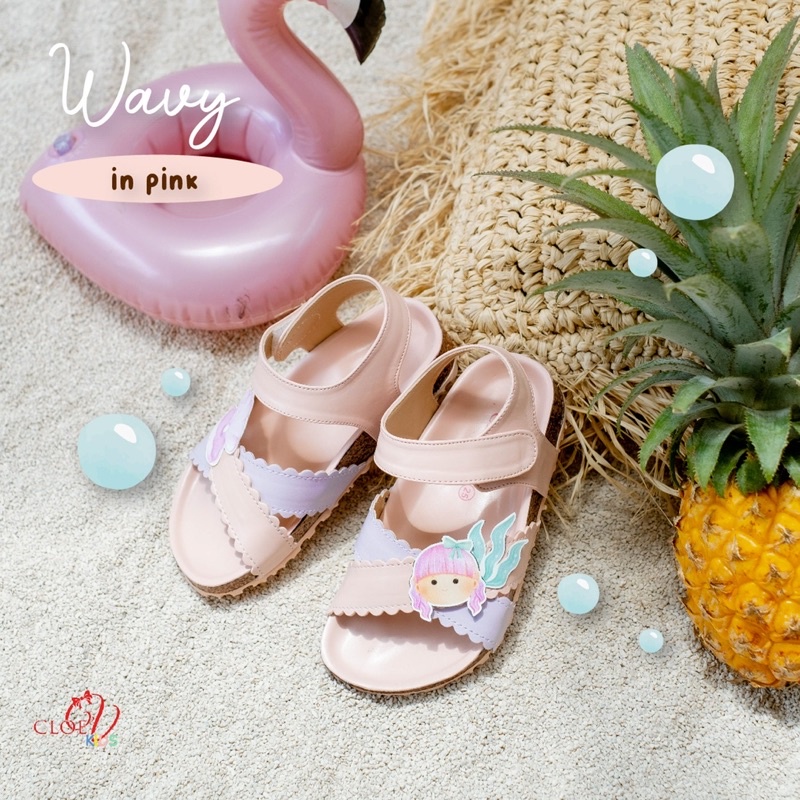 CLOEVKIDS - Wavy Sepatu Sandal Anak Perempuan READY STOCK - Mermaid Series