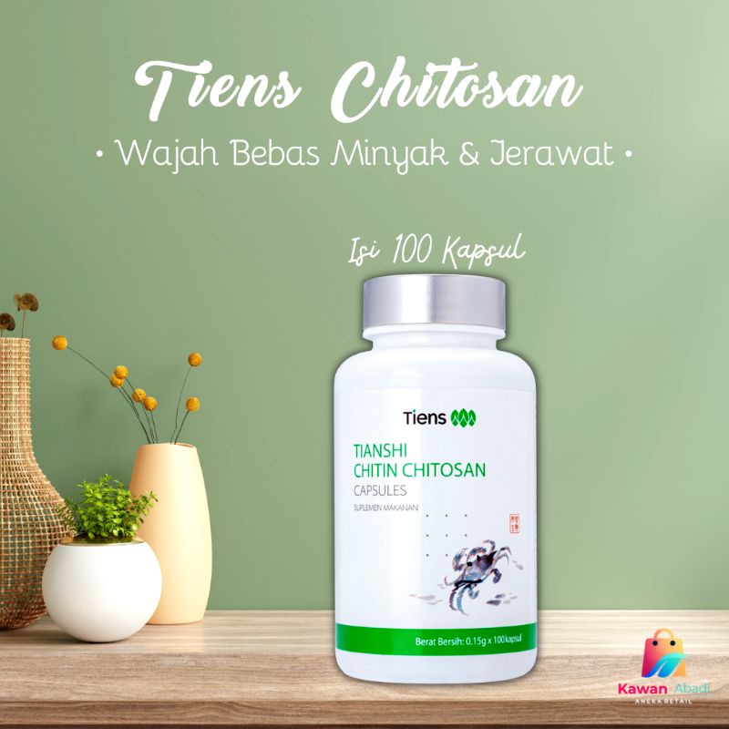 Suplemen Pembersih Jerawat Tiens Chitosan isi 100 kapsul - kemasan full botol segel