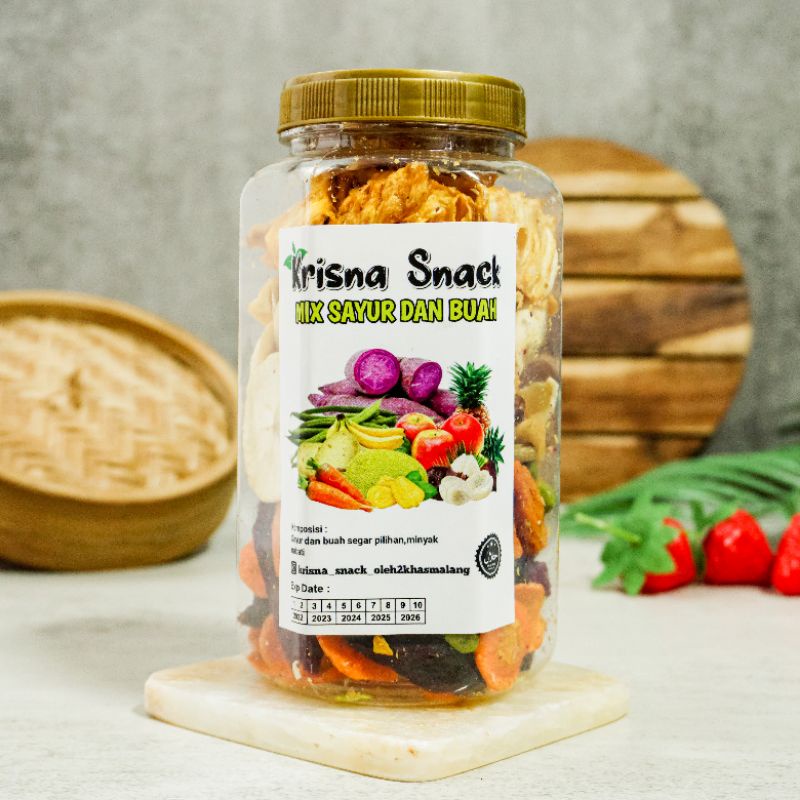 KERIPIK SAYUR DAN BUAH VOLUME 700ML VEGGIE CHIPS (SAYUR DAN BUAH DALAM SATU TOPLES)