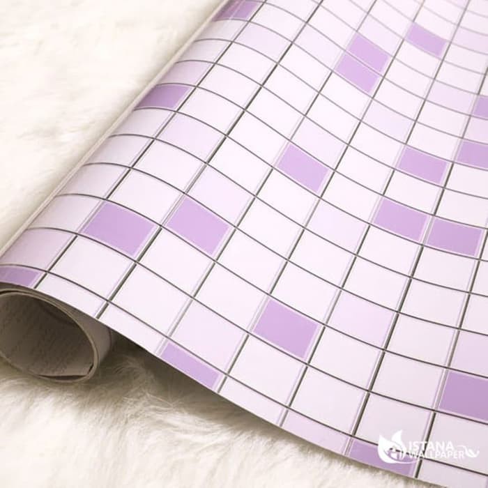 Purple Mozaic Kitchen Sticker Stiker Dapur Mozaik Ungu Anti Minyak Panas Air