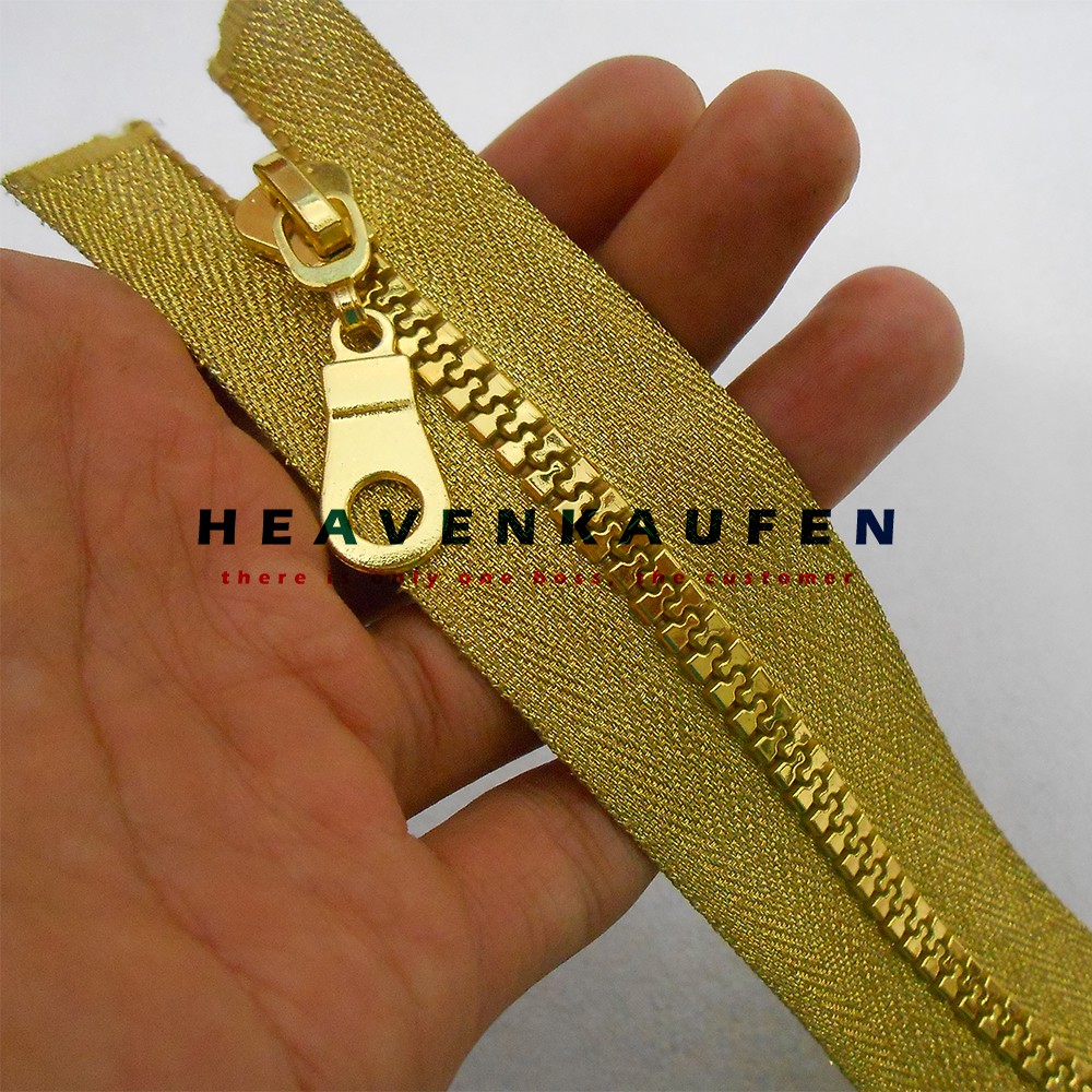 Resleting Zipper 100 cm (1 meter) Blink Blink Mengkilap Warna Gold Emas