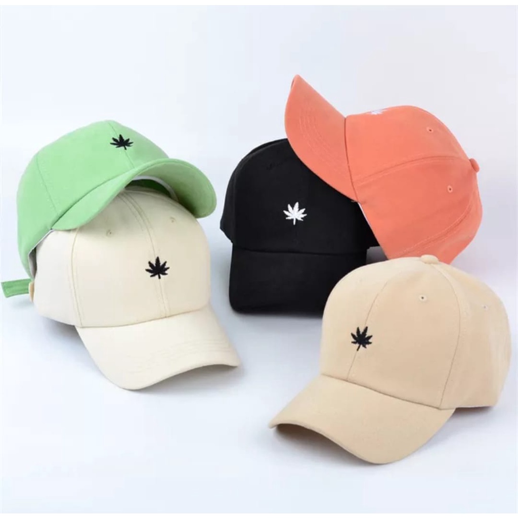 TOPI PRIA DISTRO DEWASA UNISEX COWOK KEREN BASEBALL CAP DAUN IMPORT CASUAL