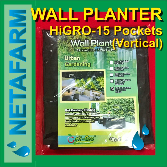 wall planter 15 pockets VERTIKAL pot dinding HIGRO